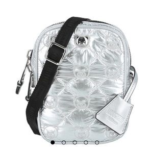 Silver Moschino quilted crossbody bag